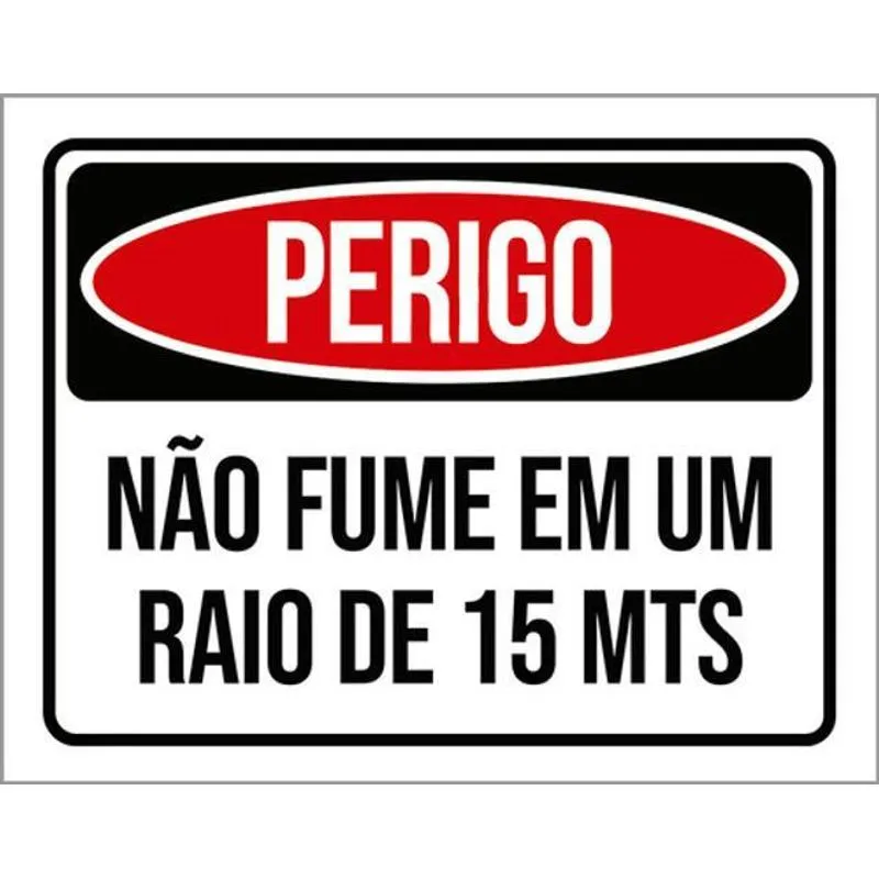 Kit 3 Placas De Perigo Não Fume 15 Metros 36x46