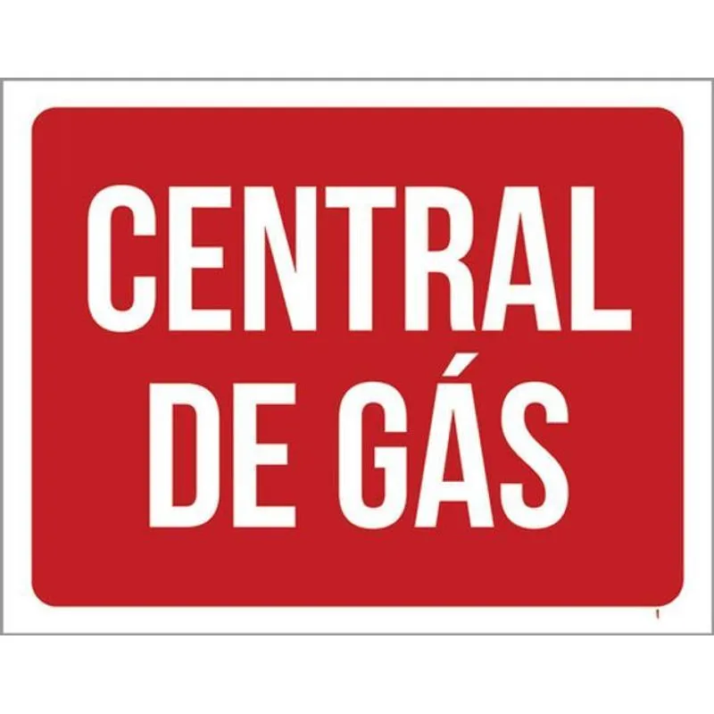 Kit 5 Placas Central De Gás Vermelho 36x46