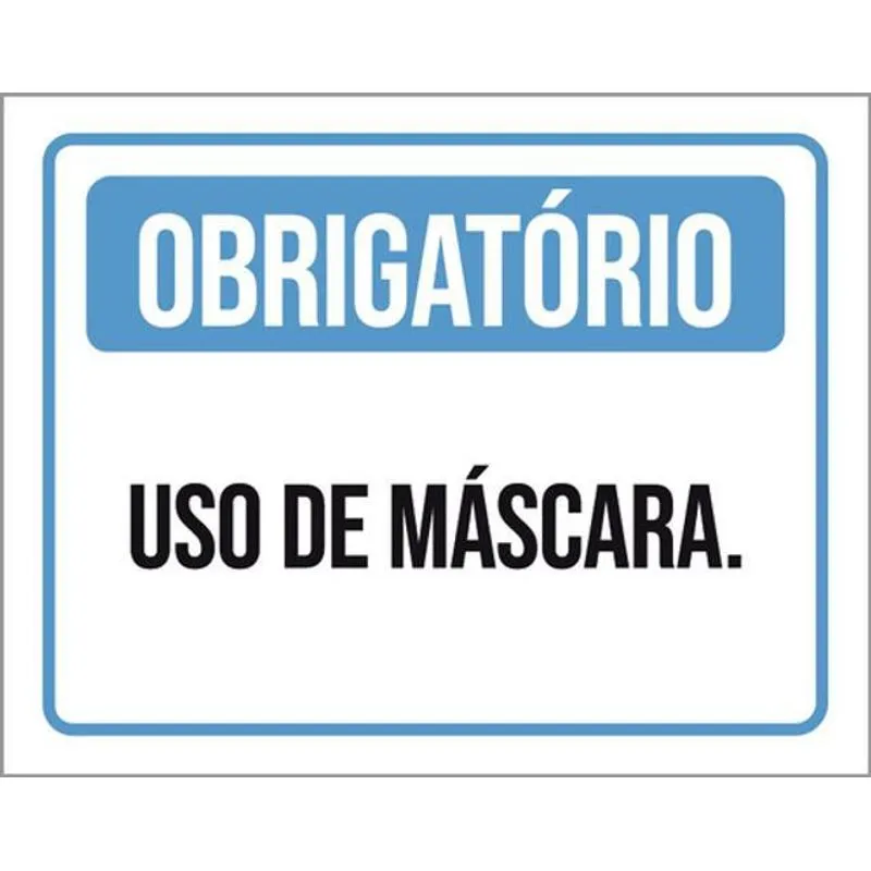 Kit 5 Placas Obrigatório Uso De Máscara 36x46
