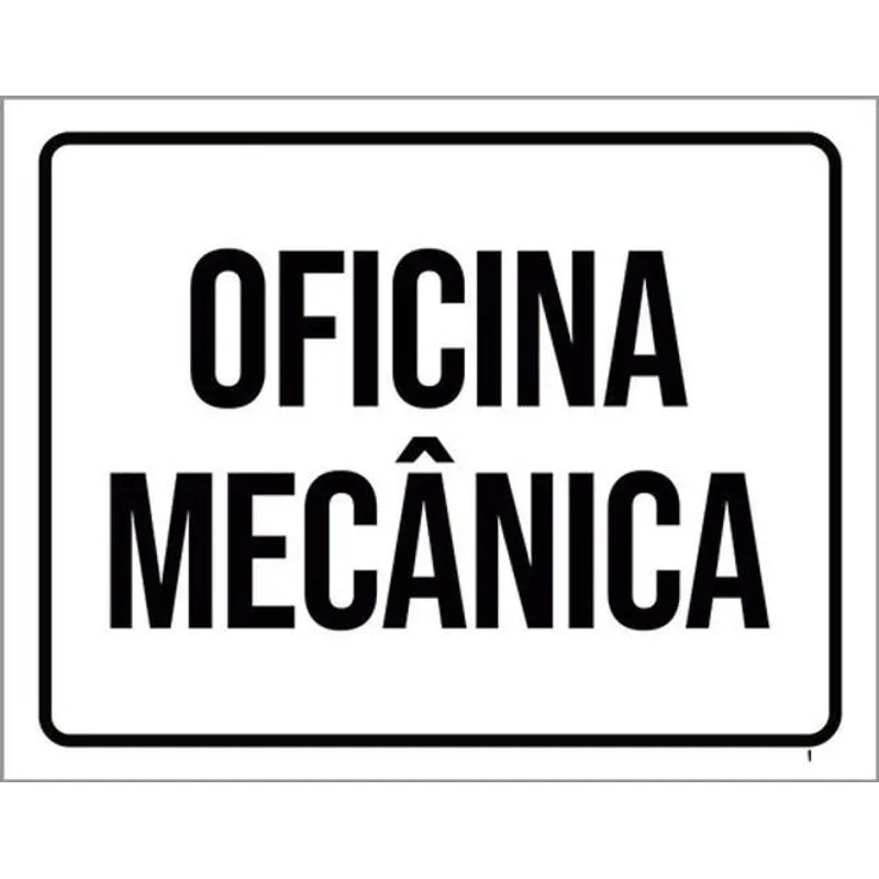 Kit 5 Placas Oficina Mecânica Preta 36x46