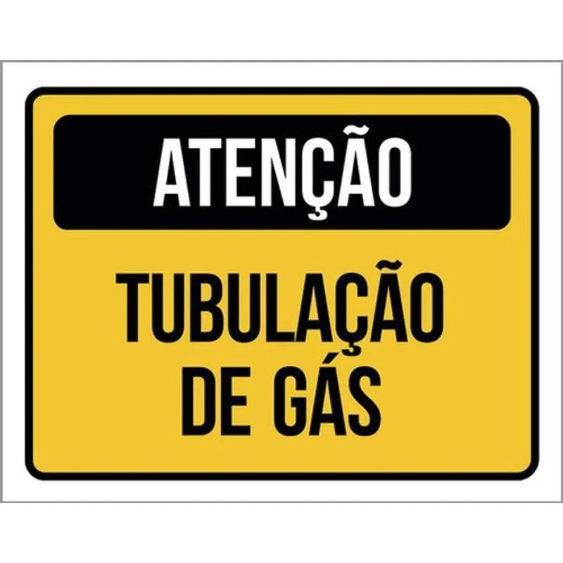 Kit 5 Placas De Atenção Tubulação De Gás 36x46