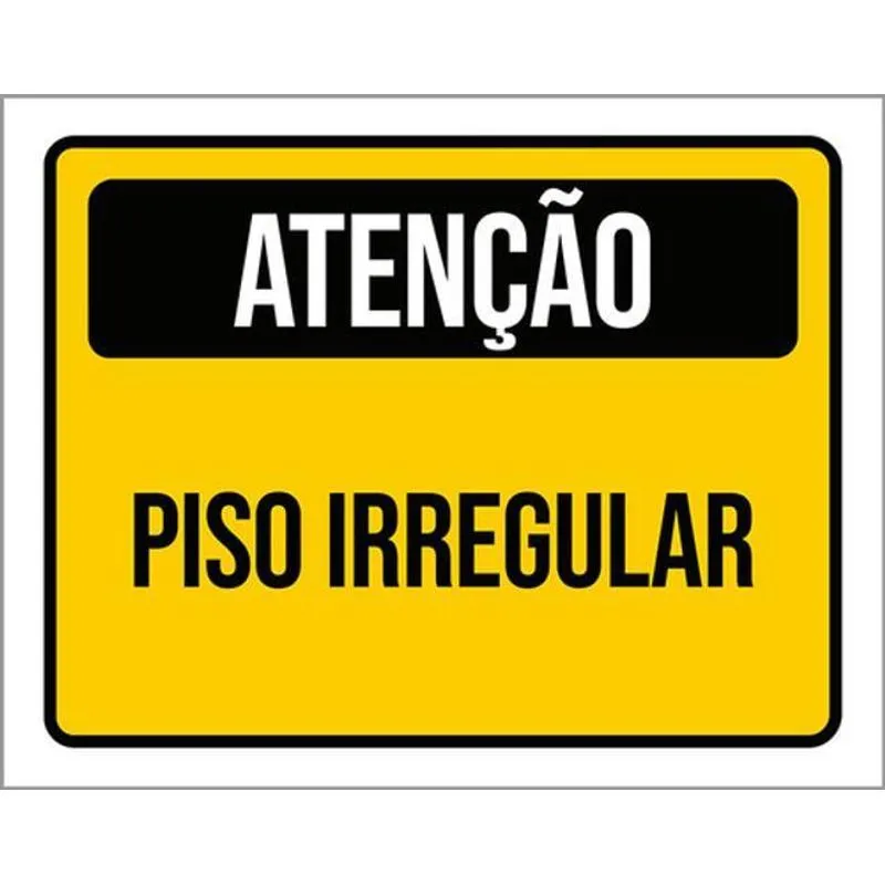 Kit 5 Placas De Atenção Cuidado Piso Irregular 36x46