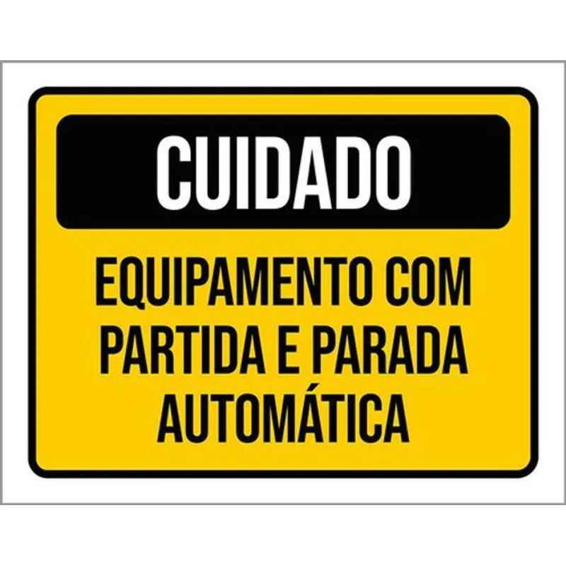 Kit 3 Placa Cuidado Equipamento Partida Automática 36x46