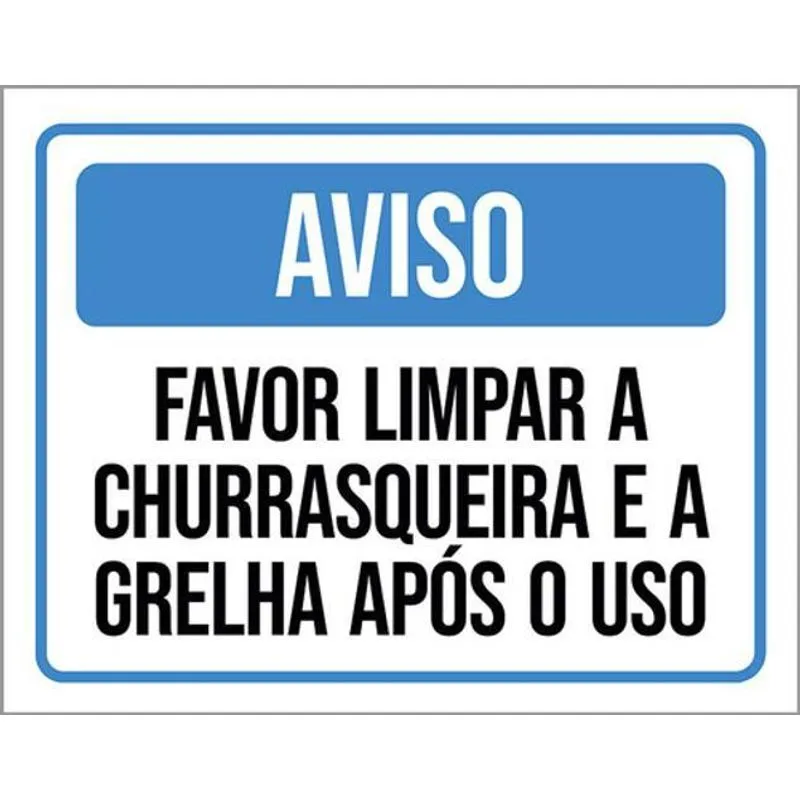 Kit 3 Placa Favor Limpar Churrasqueira Grelha 36x46