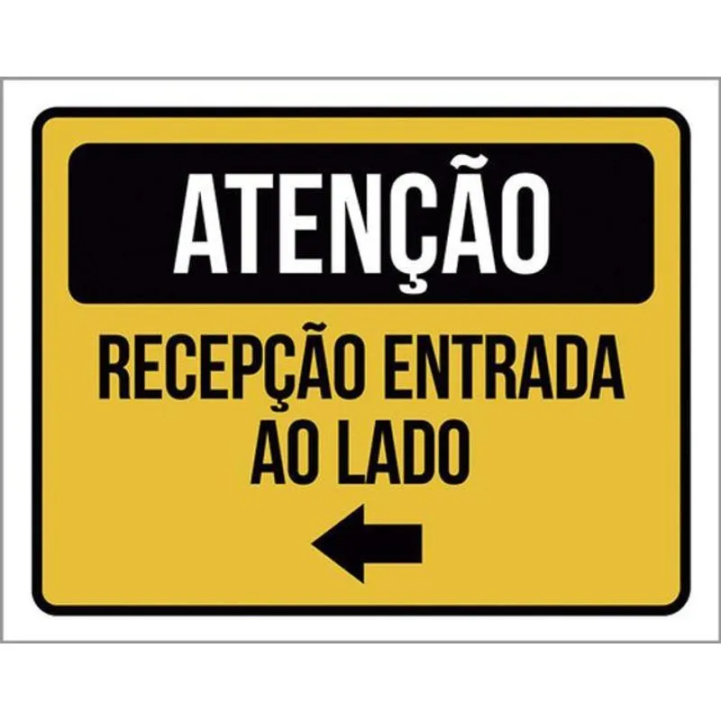 Kit 3 Placa Recepção Entrada Lado Seta Esquerda 36x46