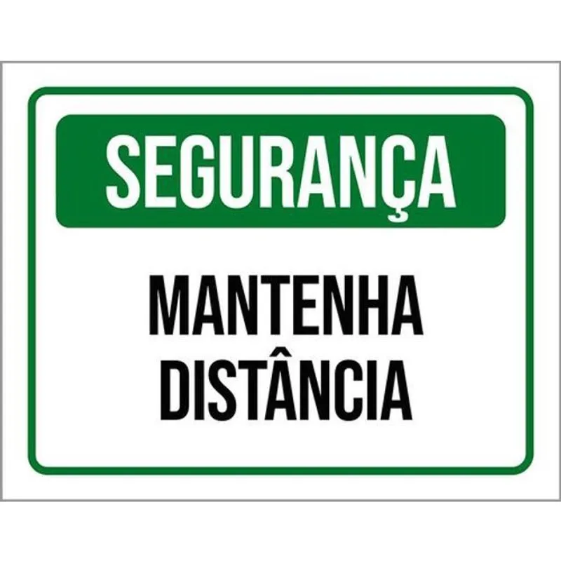 Kit 3 Placas De Segurança Mantenha Distância 36X46