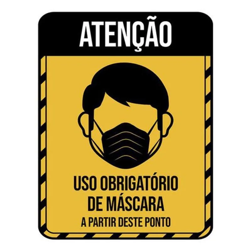 Kit 3 Placas Obrigatório Máscara Ponto 36X46
