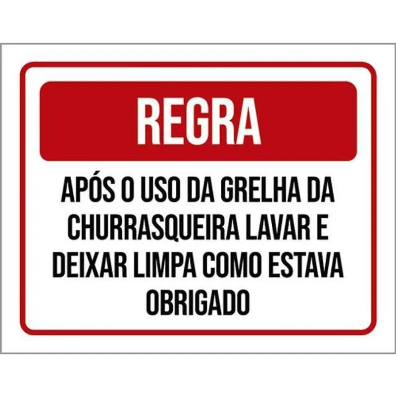 Kit 3 Placas Regra Após Uso Grelha Churrasqueira Lavar 36X46
