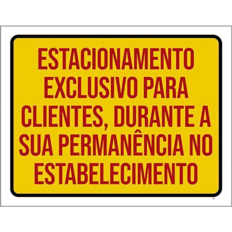Kit 3 Placas Estacionamento Exclusivo Estabelecimento 36X46