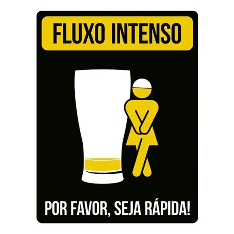 Kit 3 Placas Banheiro Fluxo Intenso Feminino 36X46