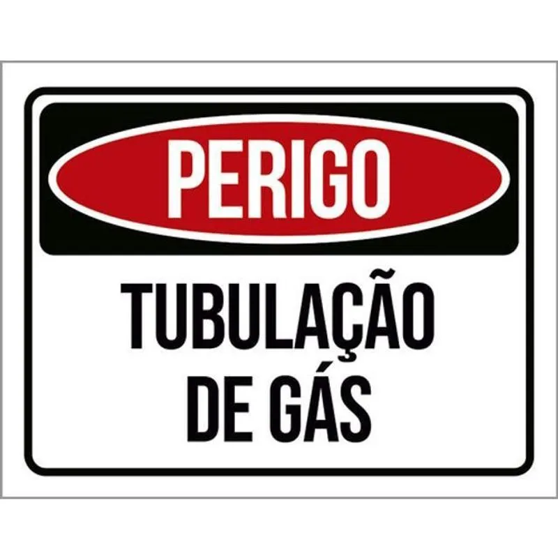 Kit 3 Placas Perigo Tubulação De Gás 36X46
