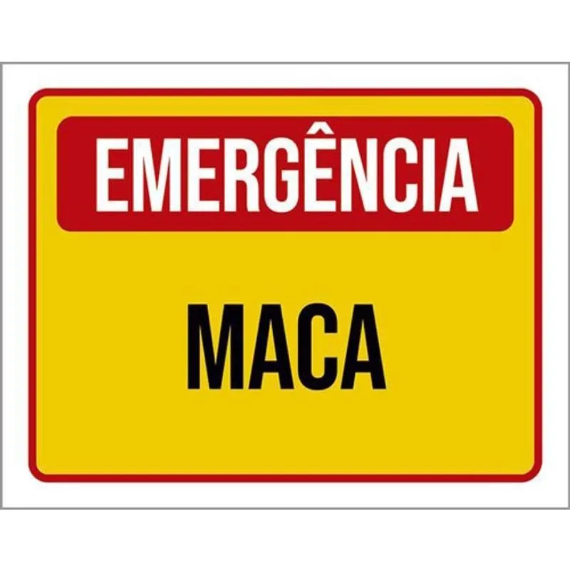 Kit 3 Placas Emergência Maca Amarelo 36X46