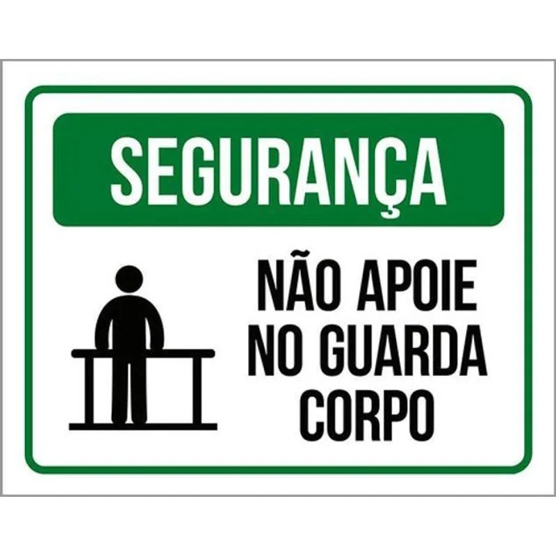 Kit 3 Placas De Segurança Não Apoie No Guarda Corpo 36X46
