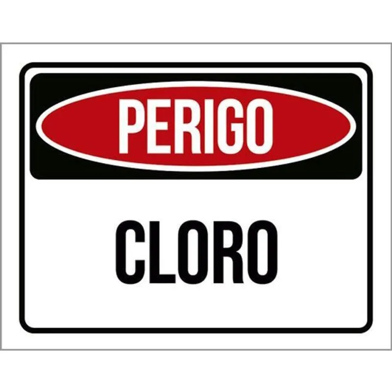 Kit 3 Placas Perigo Cloro 36X46