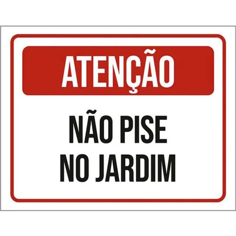 Kit 3 Placas De Atenção Não Pise No Jardim 36X46