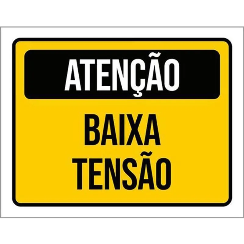 Kit 3 Placas De Atenção Aviso Baixa Tensão 36X46
