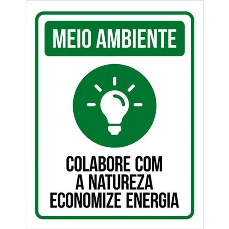 Kit 3 Placas Meio Ambiente Colabore Natureza Energia 36X46