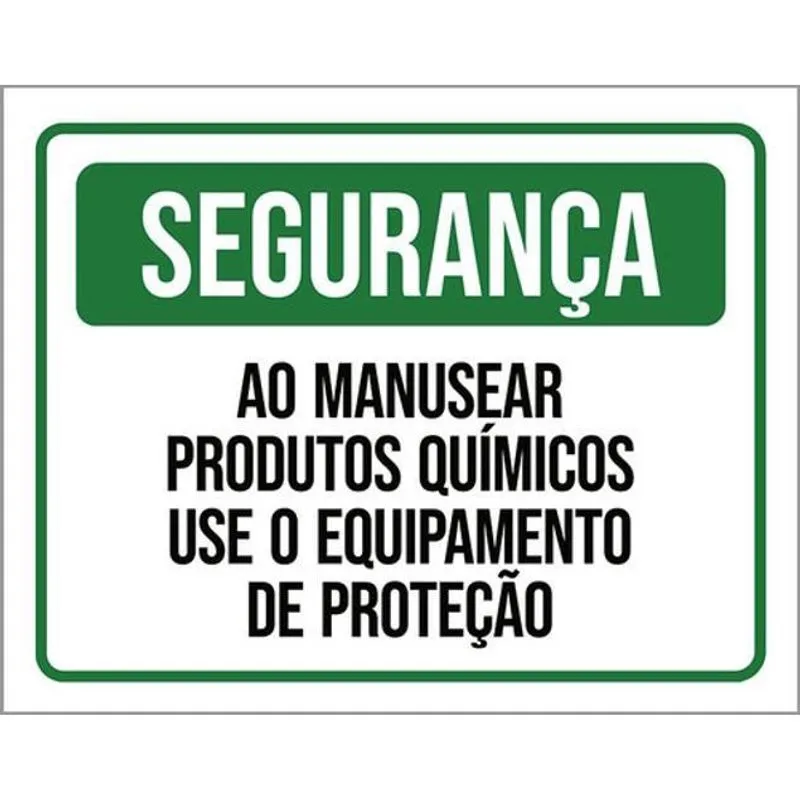 Kit 3 Placas Segurança Manusear Produtos Químicos 36X46