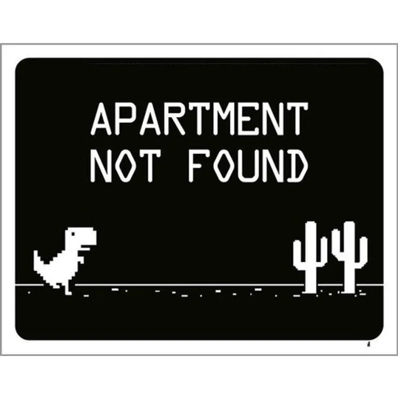 Kit 3 Placas Apartament Not Found Dinossauro 36X46