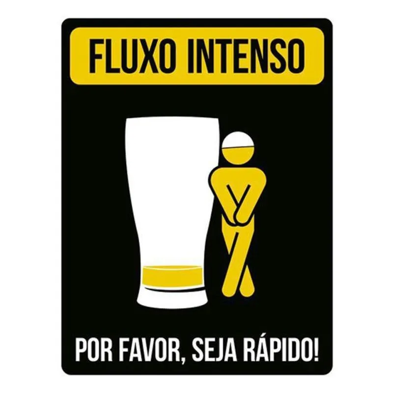 Kit 3 Placas Banheiro Fluxo Intenso Masculino 36X46
