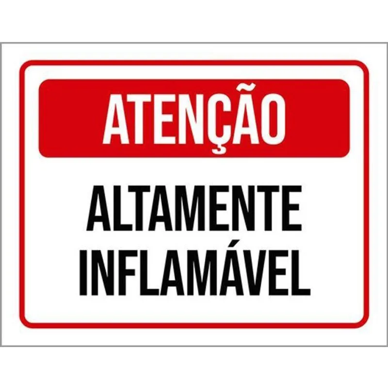 Kit 3 Placas De Atenção Altamente Inflamável 36X46