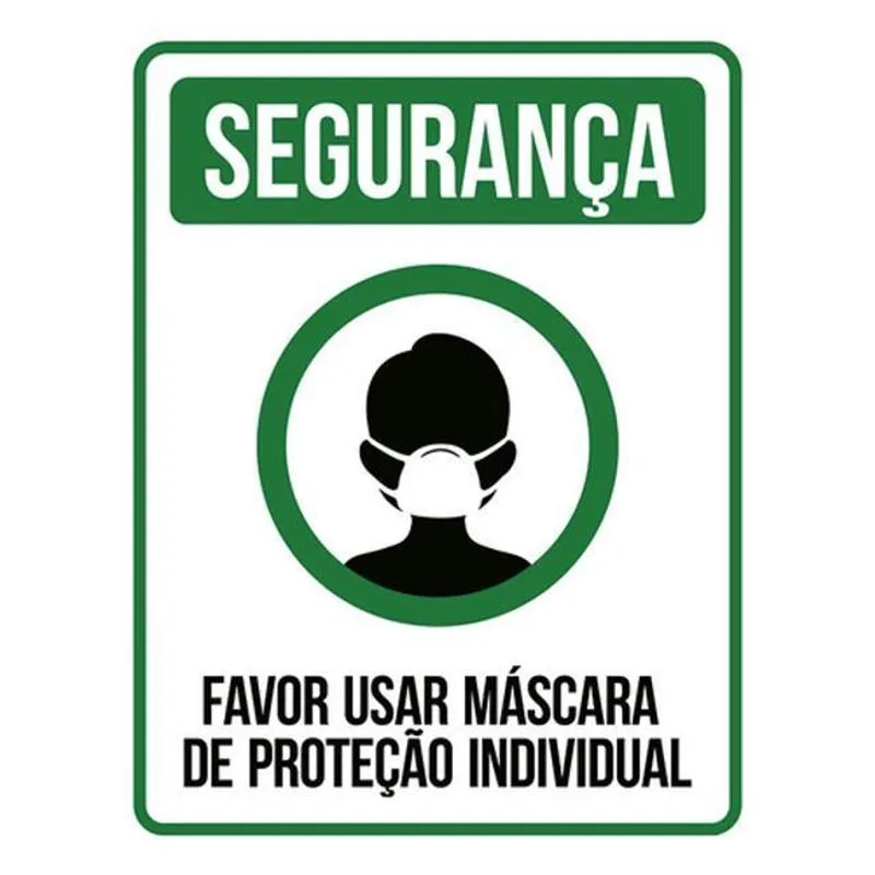 Kit 3 Placas Favor Márca De Proteção Individual Ver 36x46