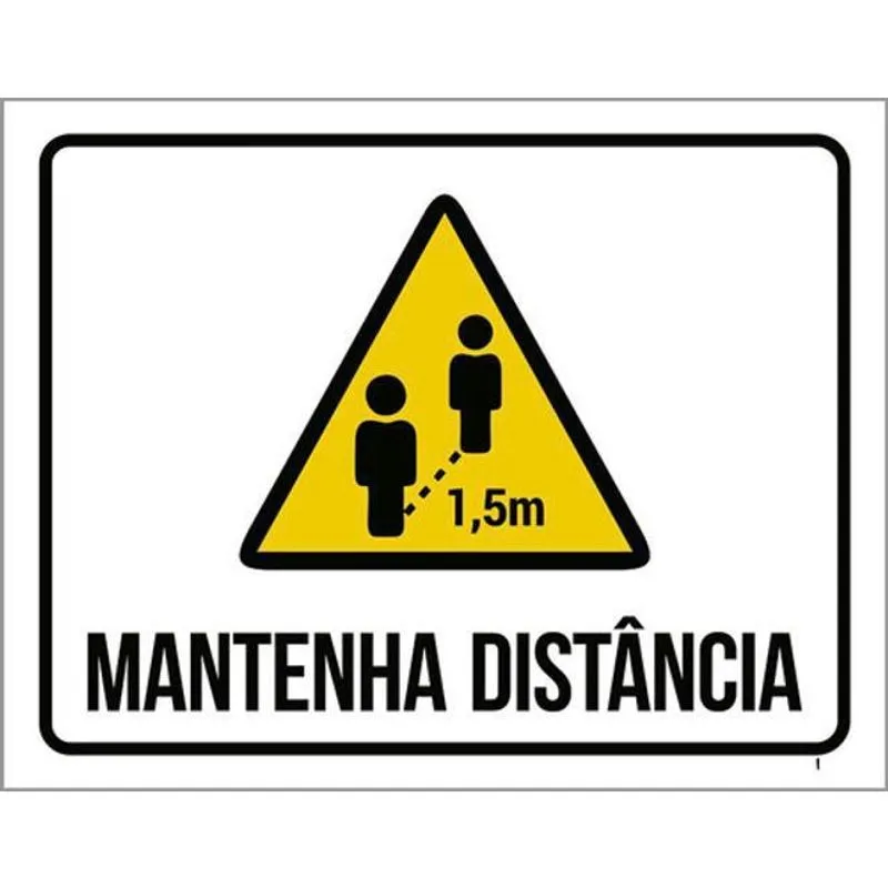 Kit 3 Placas Mantenha Distancia 1M5 Ícone 36X46