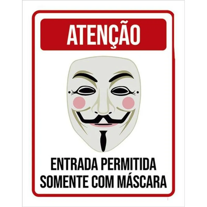 Kit 3 Placas Decorativa Entrada Permitida Com Máscara 36x46