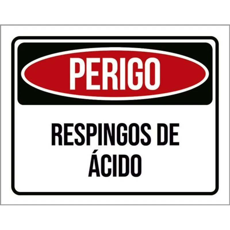 Kit 3 Placas Perigo Respingos De Ácido 36x46