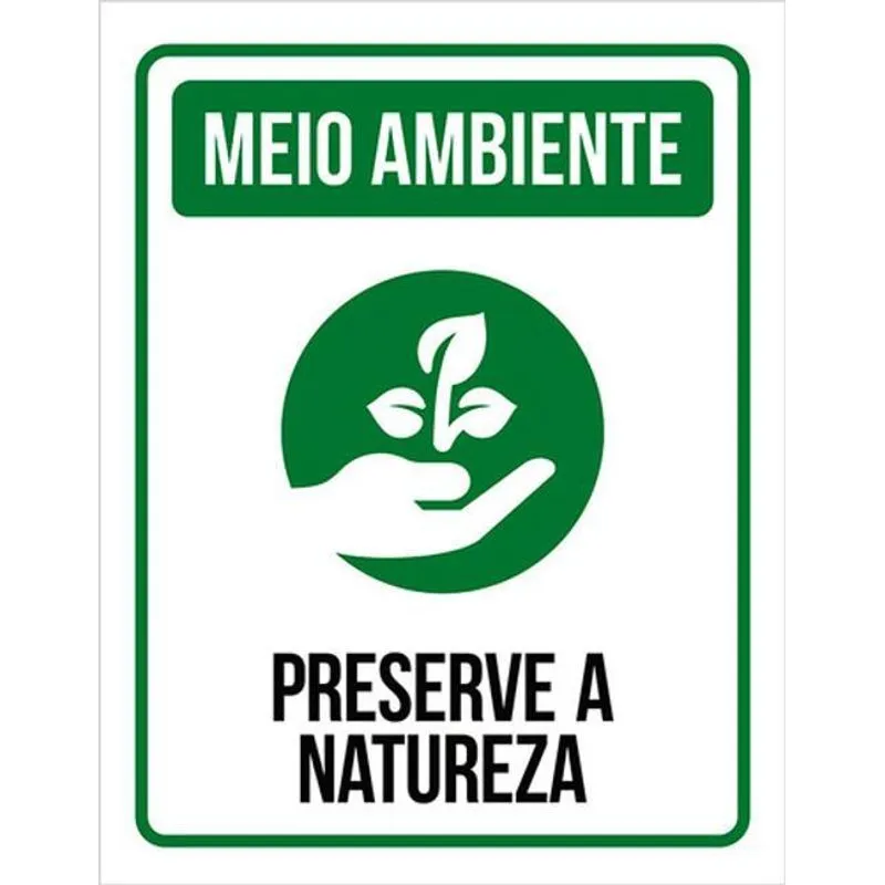Kit 3 Placas Meio Ambiente Preserva A Natureza 36x46