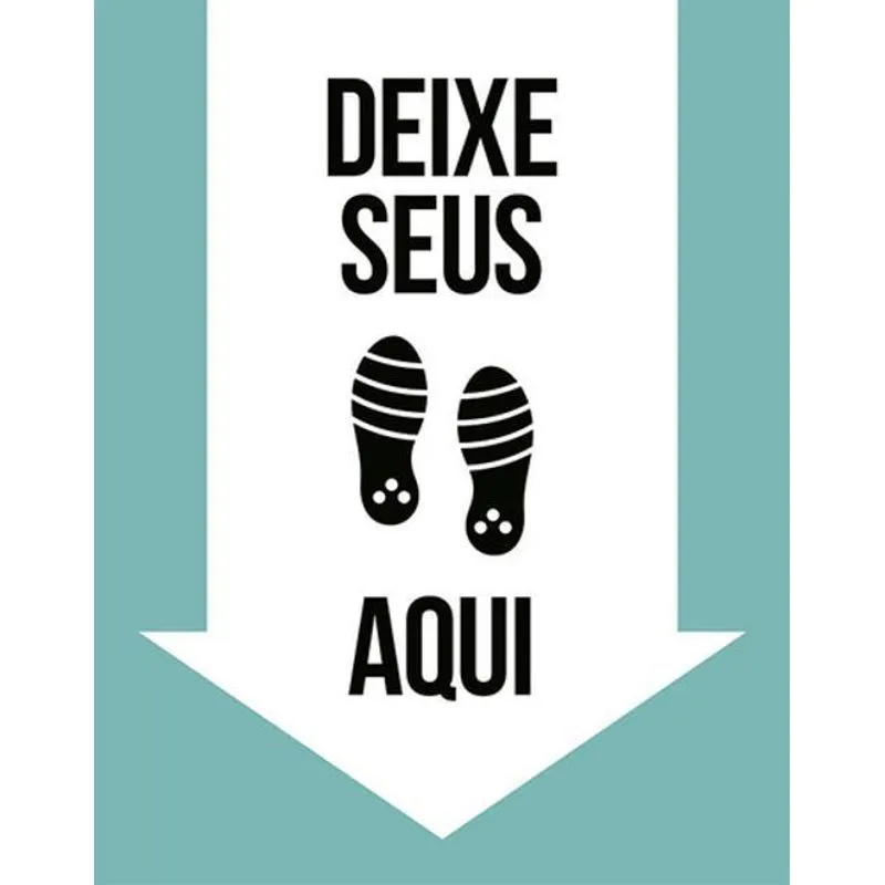 Kit 5 Placas Deixe Seu Sapato Aqui Azul Claro 36x46