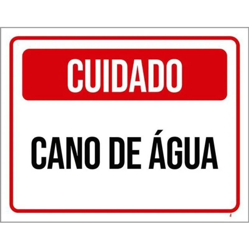 Kit 5 Placas Cuidado Cano De Água 36X46