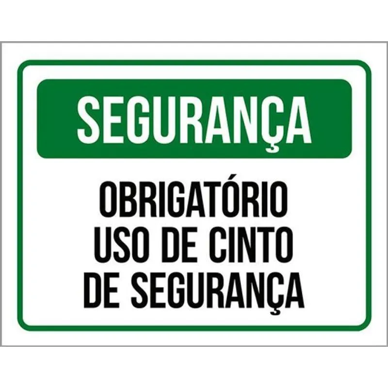 Kit 5 Placas Obrigatório Uso De Cinto De Segurança 36x46