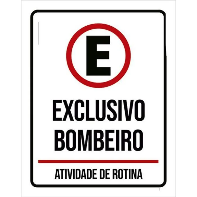Kit 5 Placas Estacionamento Exclusivo Bombeiro 36x46