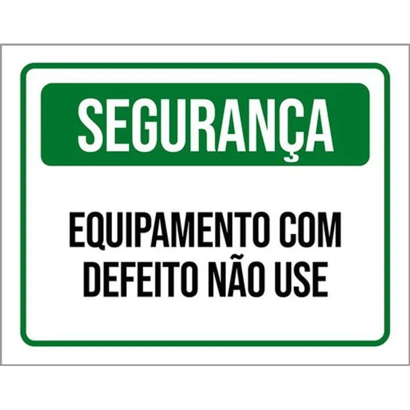 Kit 5 Placas De Segurança Equipamento Defeito 36x46