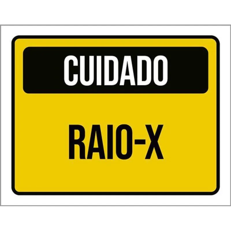 Kit 5 Placas Cuidado Raio-x Amarelo 36x46