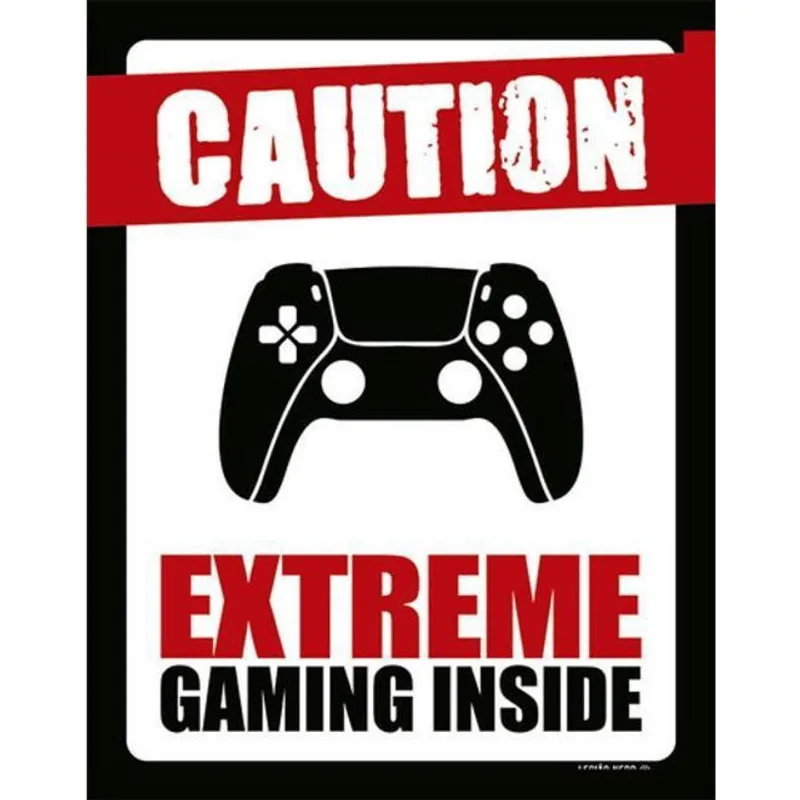 Kit 5 Placas Caution Extreme Gaming Inside Ps 36X46