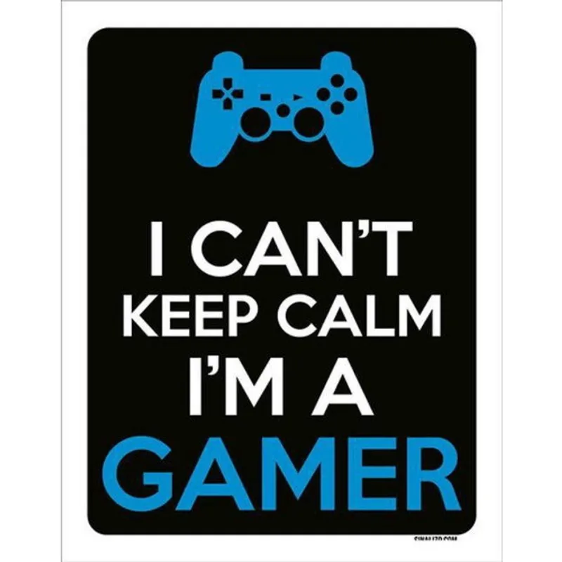Kit 5 Placas I Can'T Keep Calm Gamer Ps 36X46