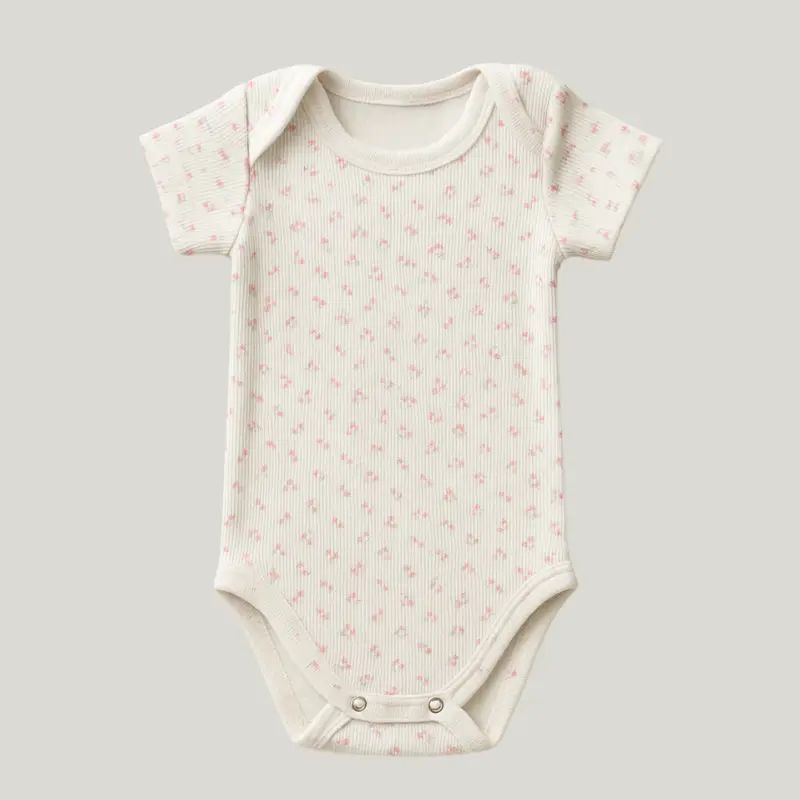 Body Bebê Floral Rosa 3 a 6 meses