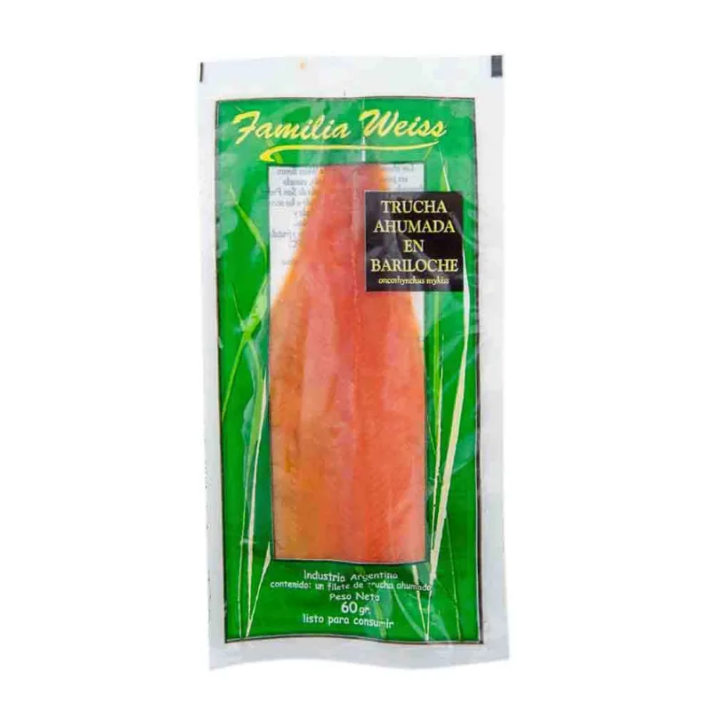 Trucha Ahumada en Bariloche Artesanal 60 Grs Familia Weiss