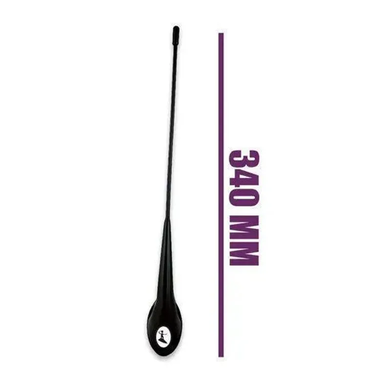 Antena Decorativa Preta Resinado Surfista Universal 340mm