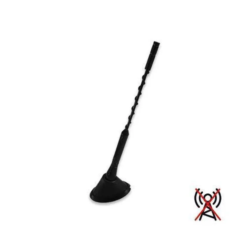 Antena Decorativa Haste Alumínio Preta Espiral Preta 178mm