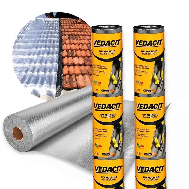 Kit 2 Manta Asfáltica Adesiva Aluminizada Vedacit 90cm X 10m