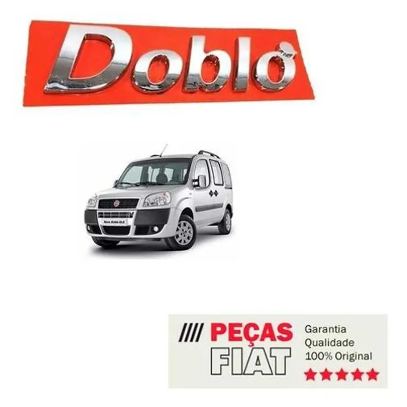 Emblema Traseiro Adesivo Doblo Novo Fiat Original 46757491