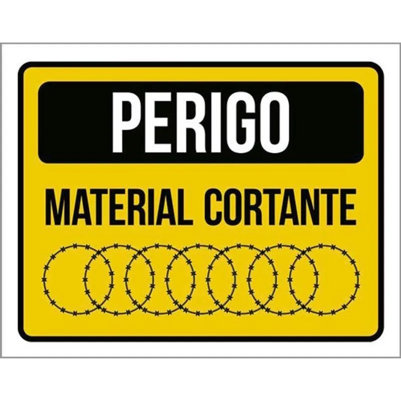 Kit 5 Placas Perigo Material Cortante 36X46