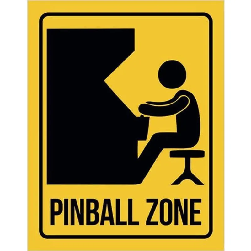 Kit 5 Placas Decorativa Zona Pinball Zone 36X46