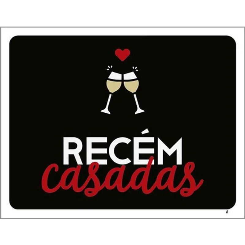 Kit 5 Placas Recém Casadas 36X46