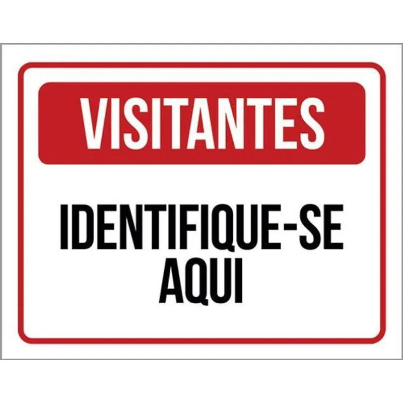 Kit 5 Placas De Visitantes Identifique-se Aqui 36x46