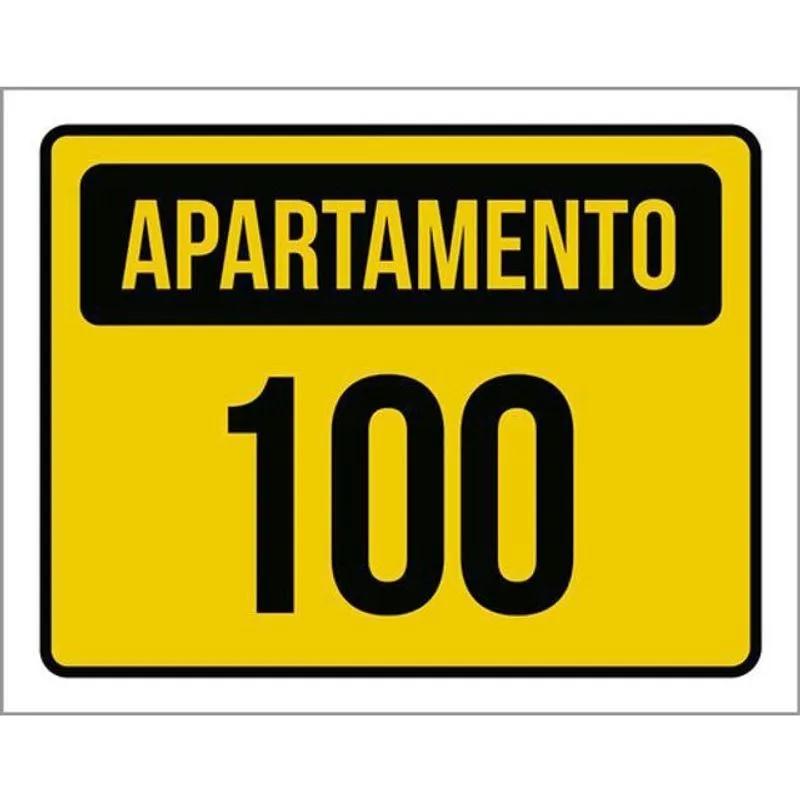 Kit 5 Placas Apartamento 100 Amarela 36X46