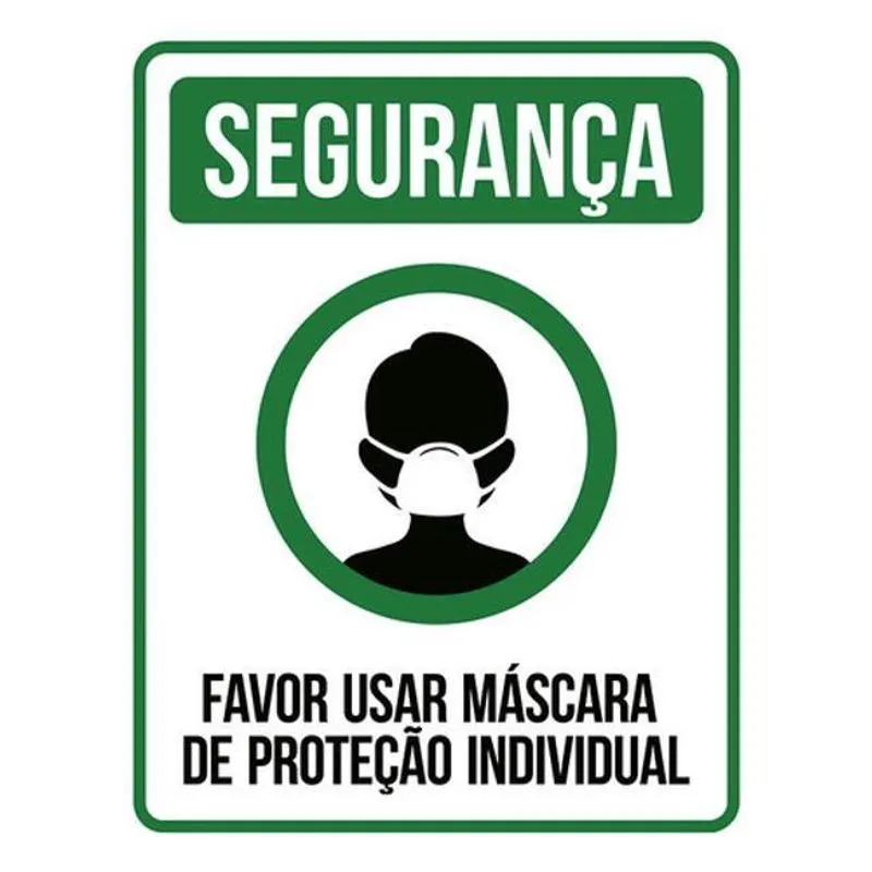 Kit 5 Placa Favor Usar Márca Proteção Individual Ver36X46